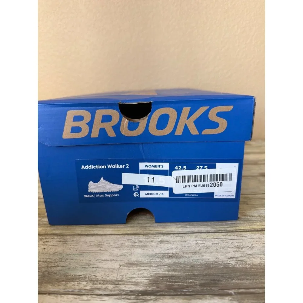 Brooks Addiction Walker 2 Women's White Leather Walking Shoes Sz 11B New in Box - Picture 7 of 14